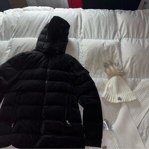Moncler jacket hat and scarf